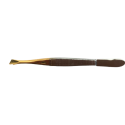 Pincett vinklad/guldspets 9 CM