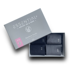 Essential+ bambus strumpor, 4 socks in a box, Grey Collection