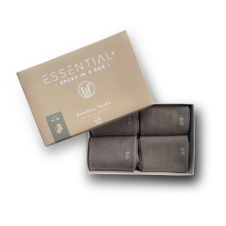 Essential+ bambus strumpor, 4 socks in a box, Sand Collection