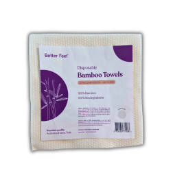 Better Feet Engångshanddukar, Biologiskt nedbrytbar BAMBU, Vit med präglat, extra absorberande version, 40X40, 1/4-faldig, 25 st.