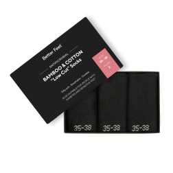 Better Feet® Diabetic comfort "Low cut" SVART 3-pack – Välj storlek