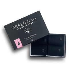 ESSENTIAL+ Bambustrumpor, SVART 4 socks in a box